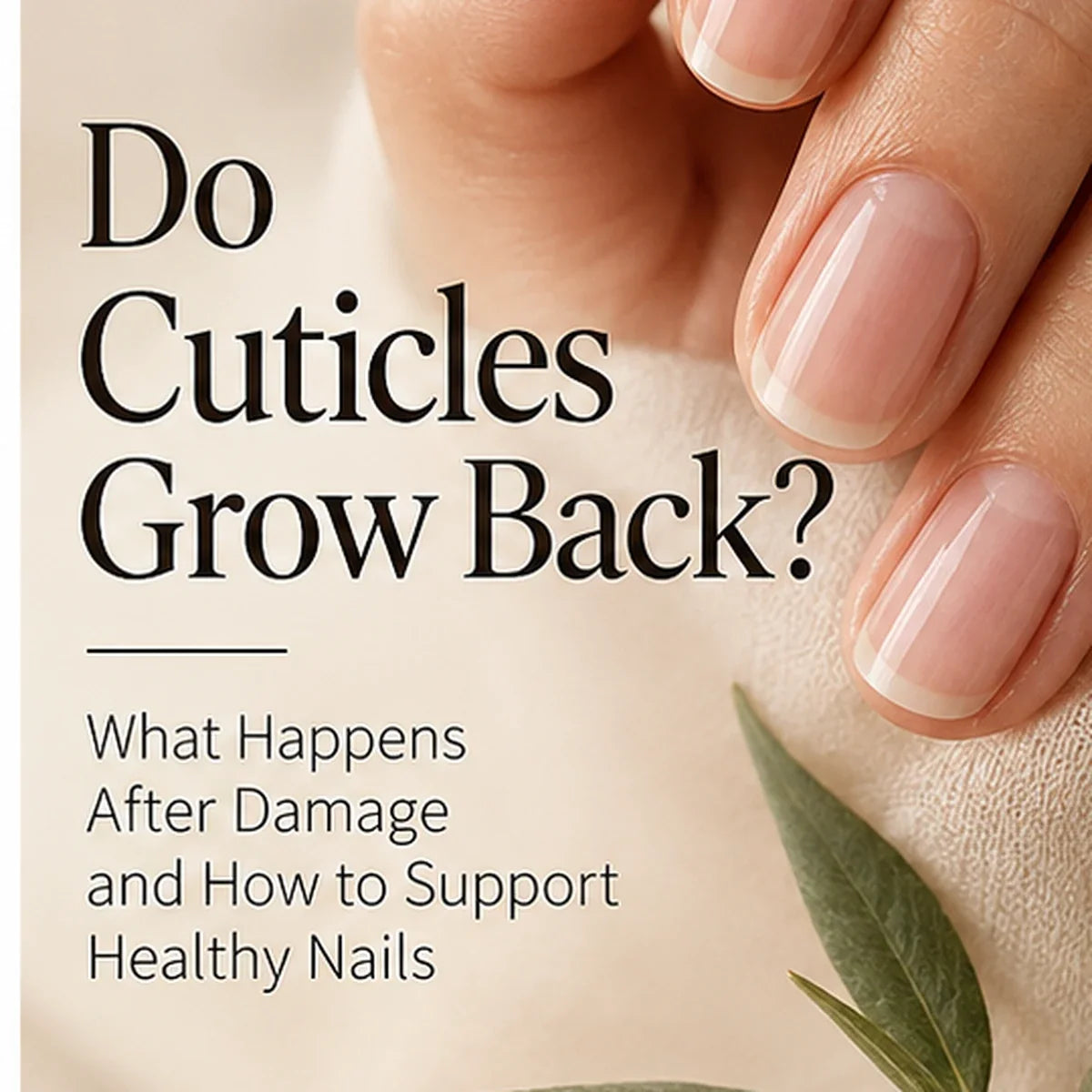Natural fingernails illustrating the question Do Cuticles Grow Back? Editorial illustration.
